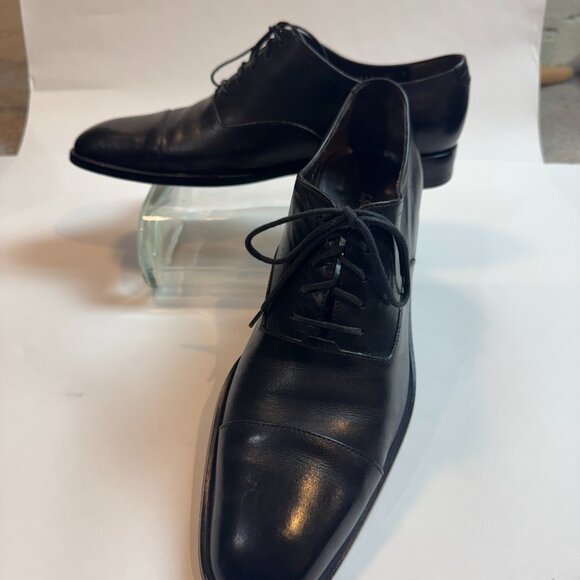 Ferragamo - Cap-Toe Black Leather Oxford